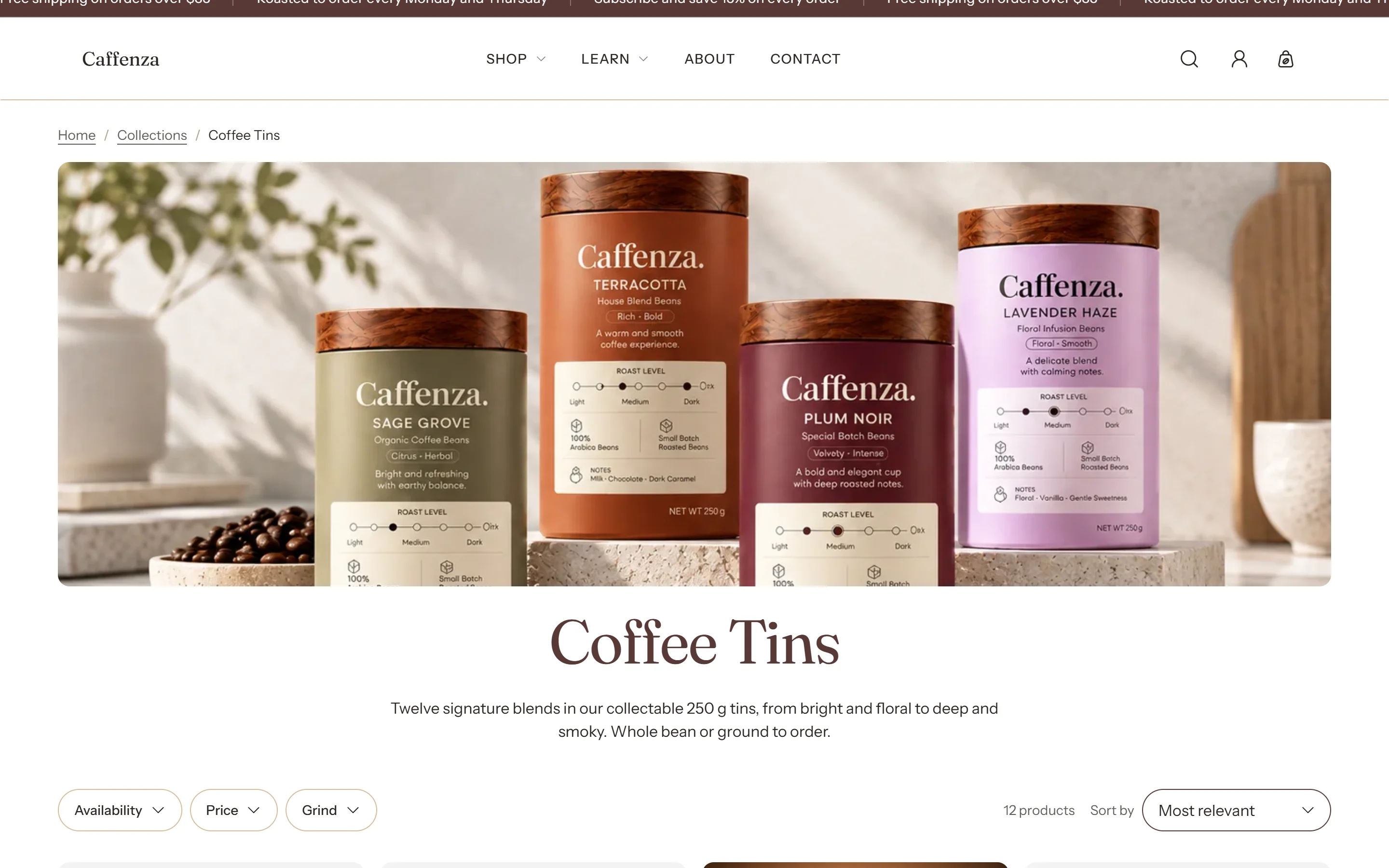 Filter bar layout.