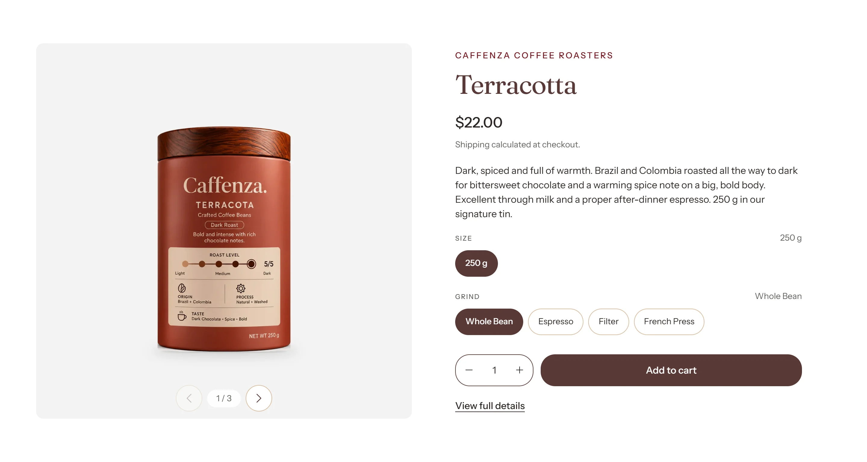 The Featured product section on desktop.