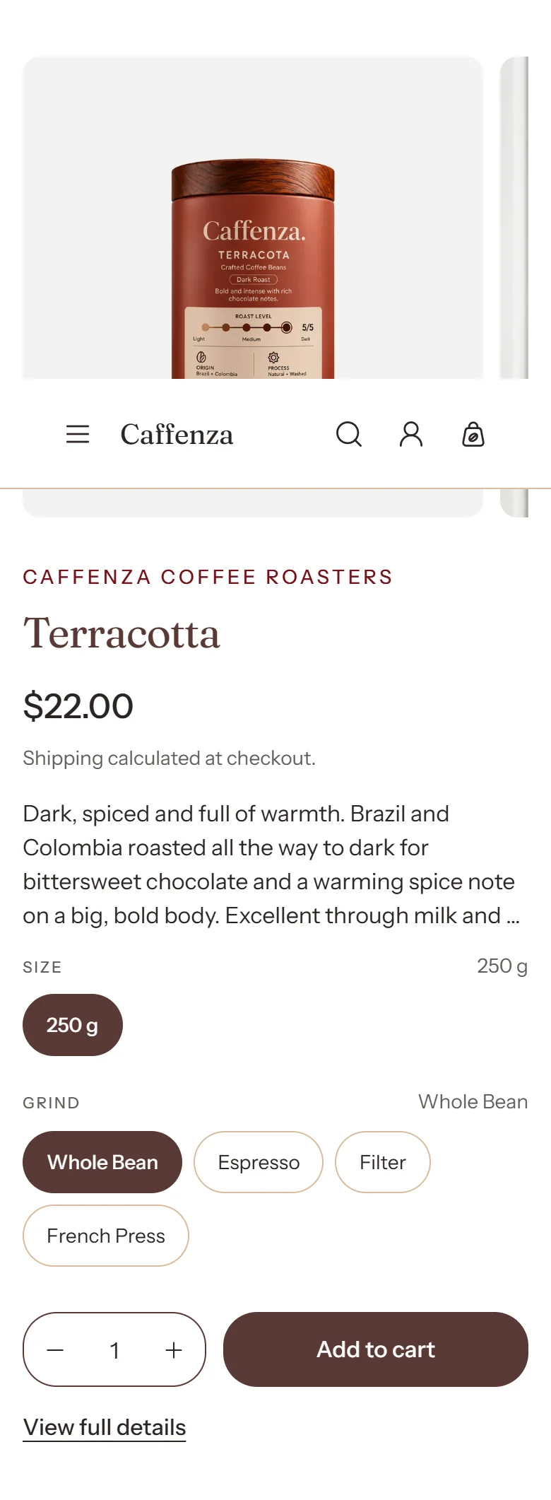 The Featured product section on a phone.
