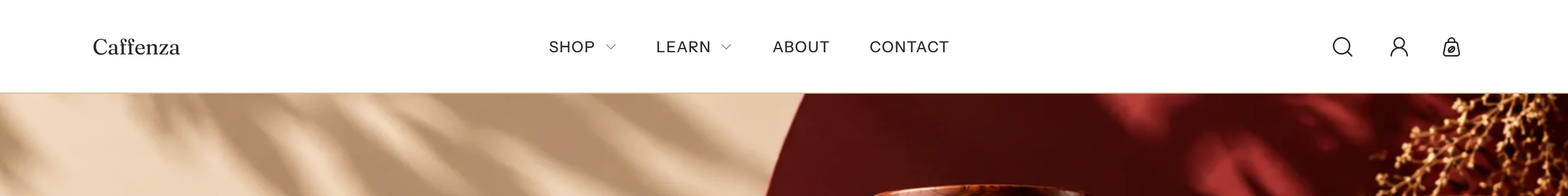 The inverse logo over a hero image.