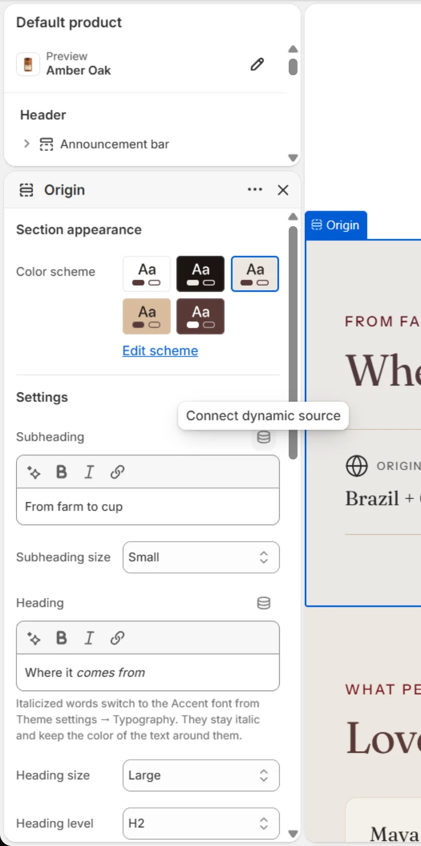 The Connect dynamic source icon.