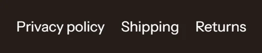 Policy links in the footer.
