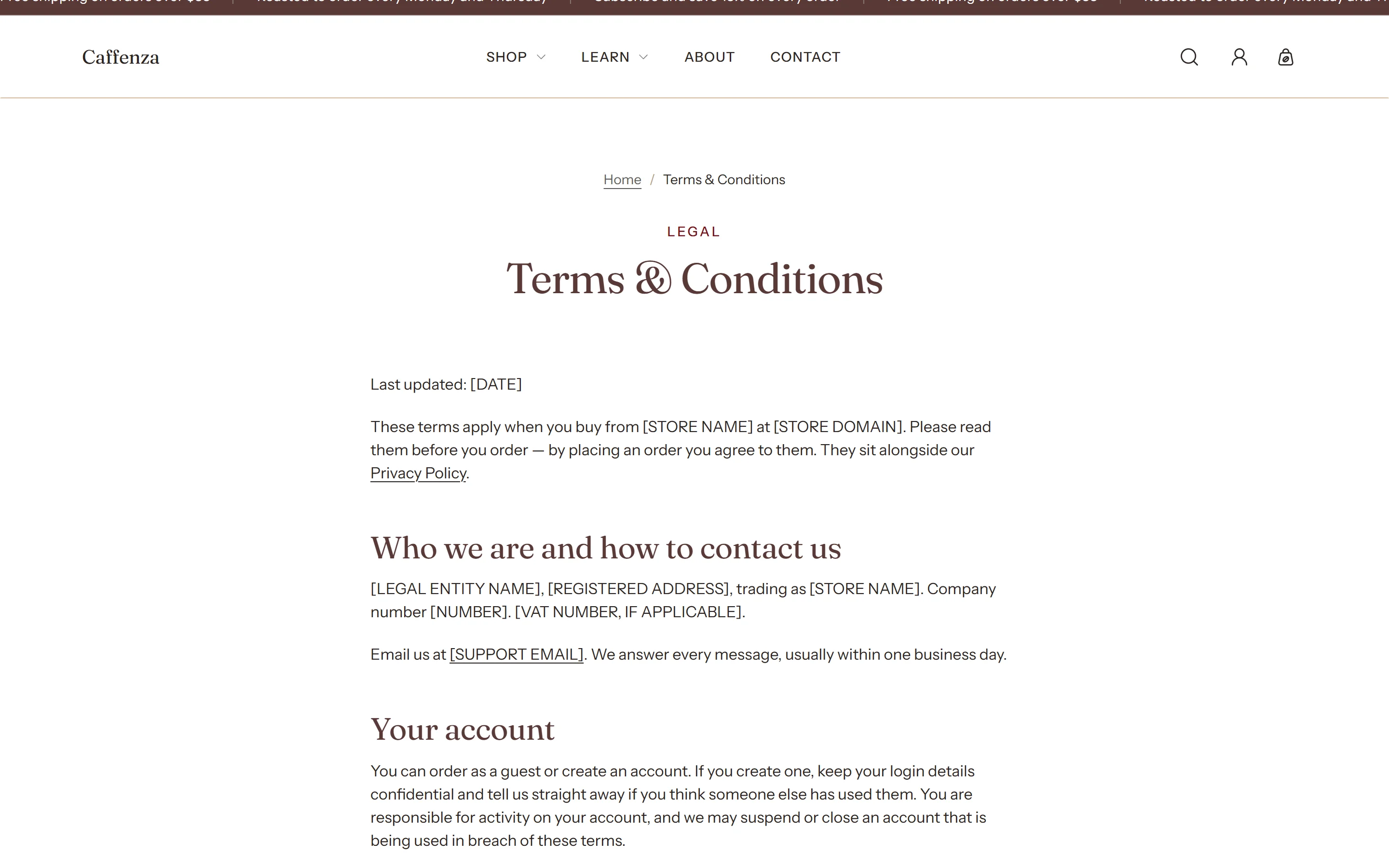 A legal page.