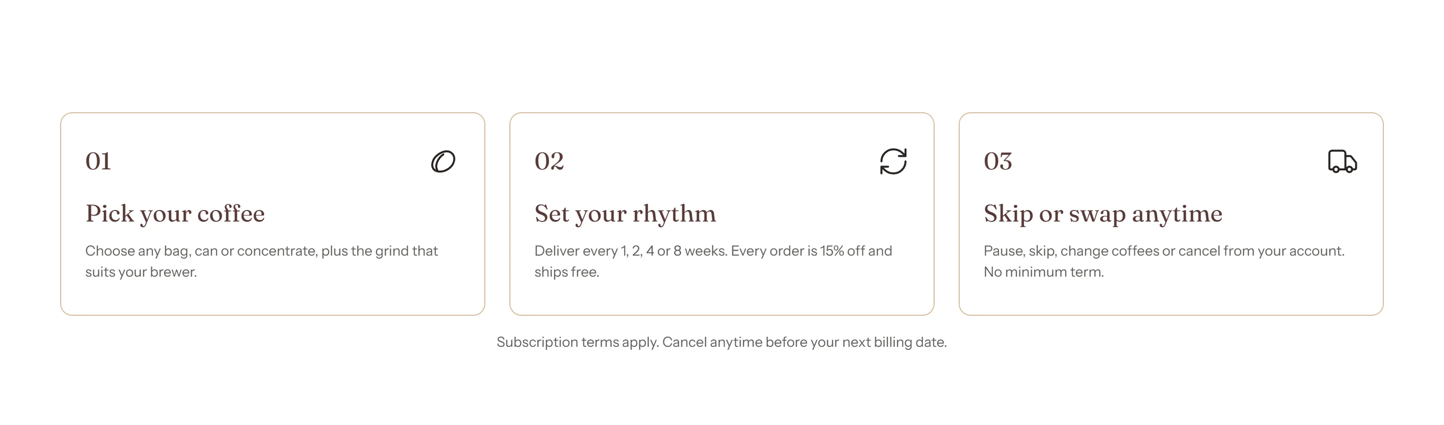 The Subscription section.