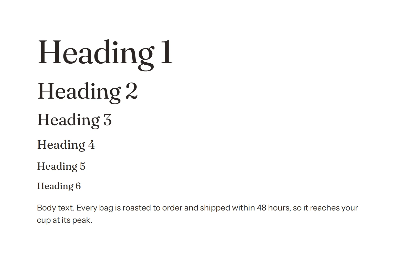 The heading scale.