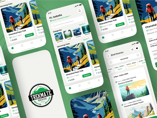 TrekMate - Hiking and Trekking App Design