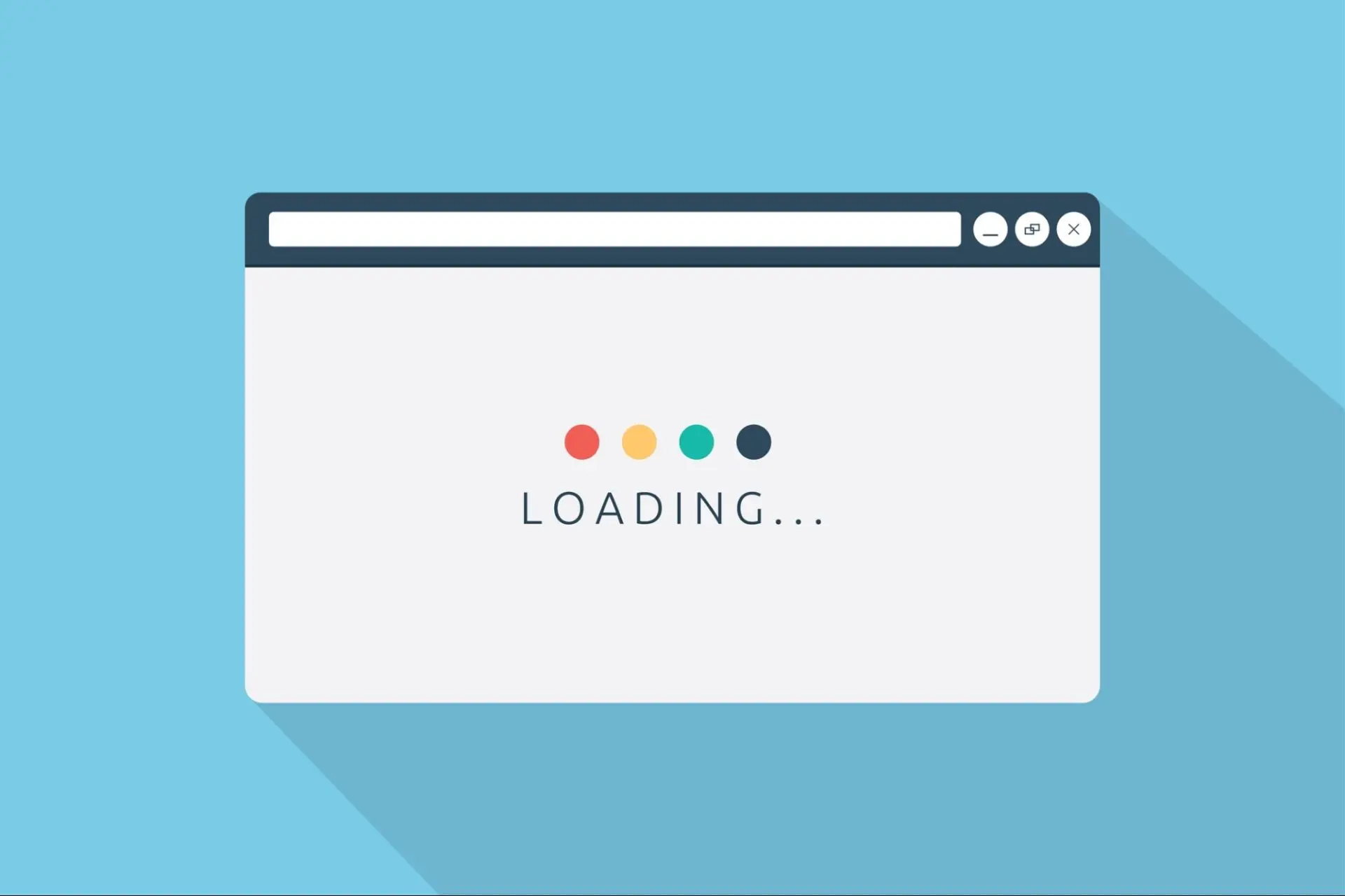 Browser window showing a loading screen symbolizing slow website speed