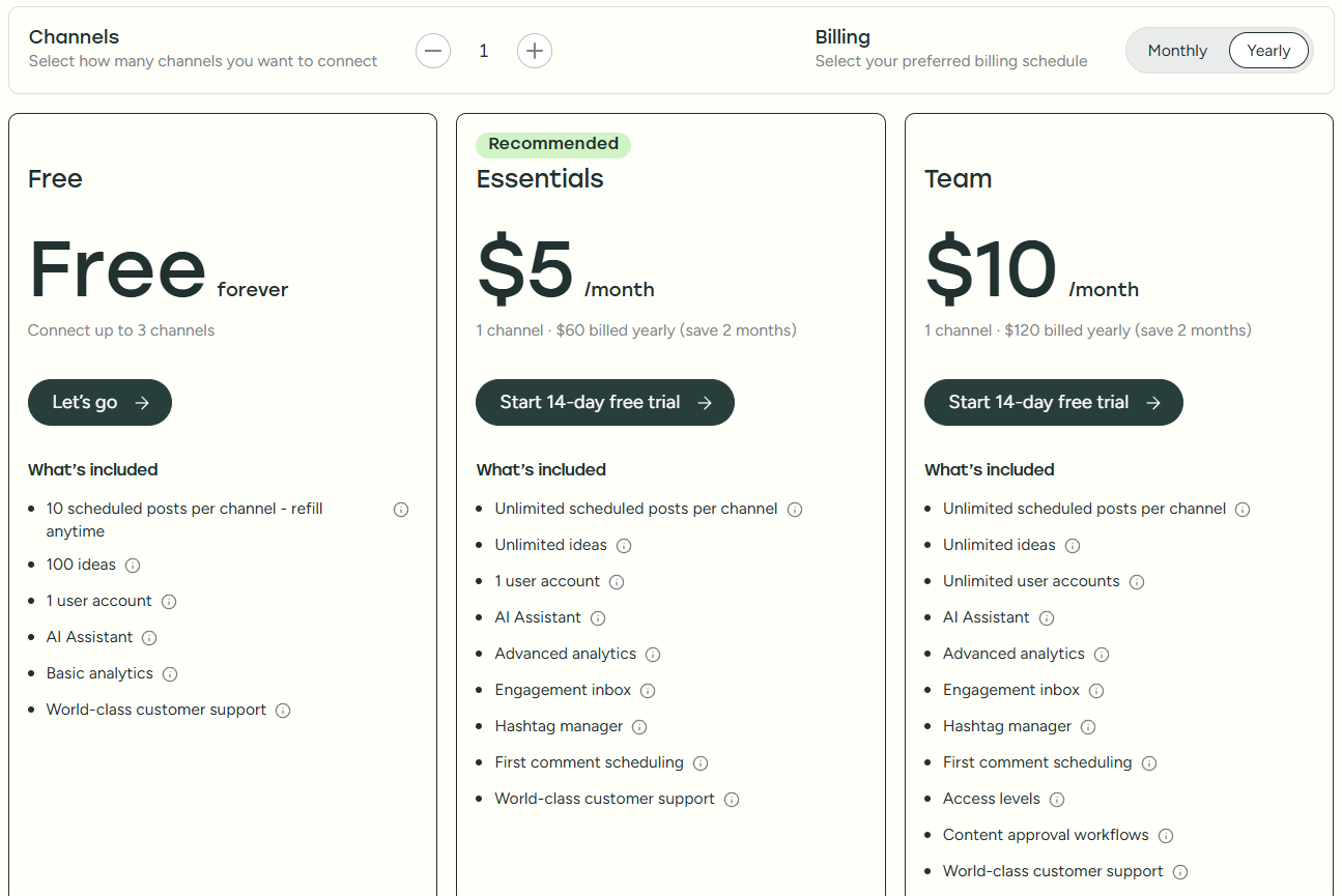 buffer pricing