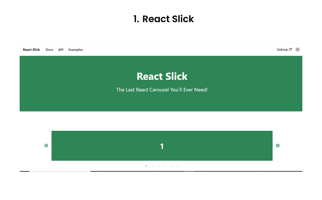 React Slick – Popular React carousel library with autoplay, infinite loop, and custom slide features