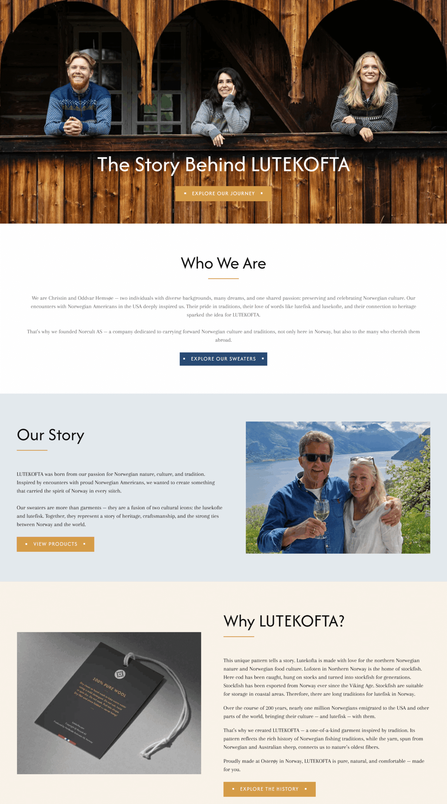 The story behind LUTEKOFTA featuring founders and the heritage behind Norwegian wool sweaters