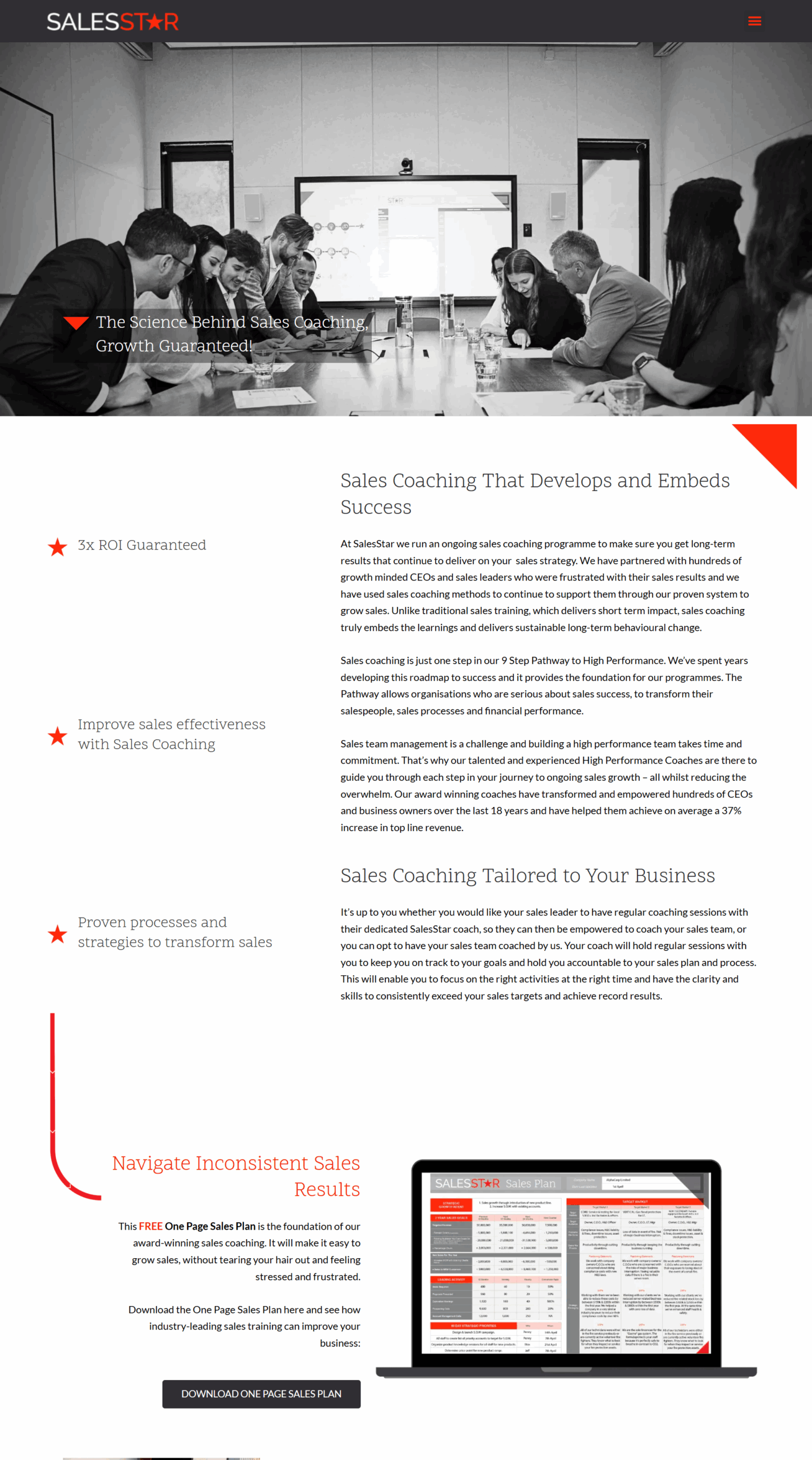 SalesStar team collaborating during a sales coaching session in a meeting room