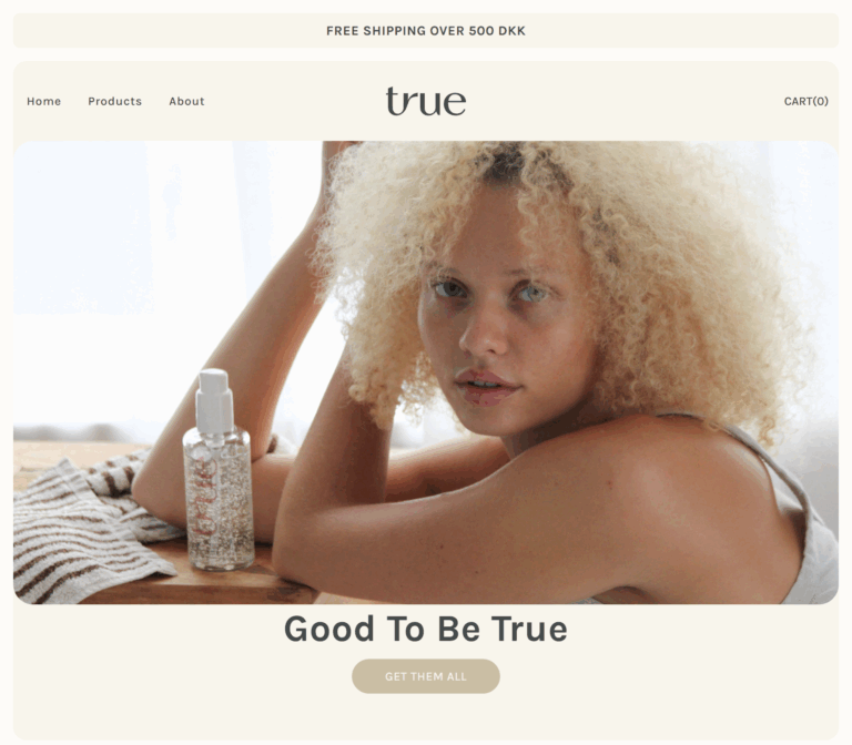 TrueDerm – Ecommerce Shopify Store