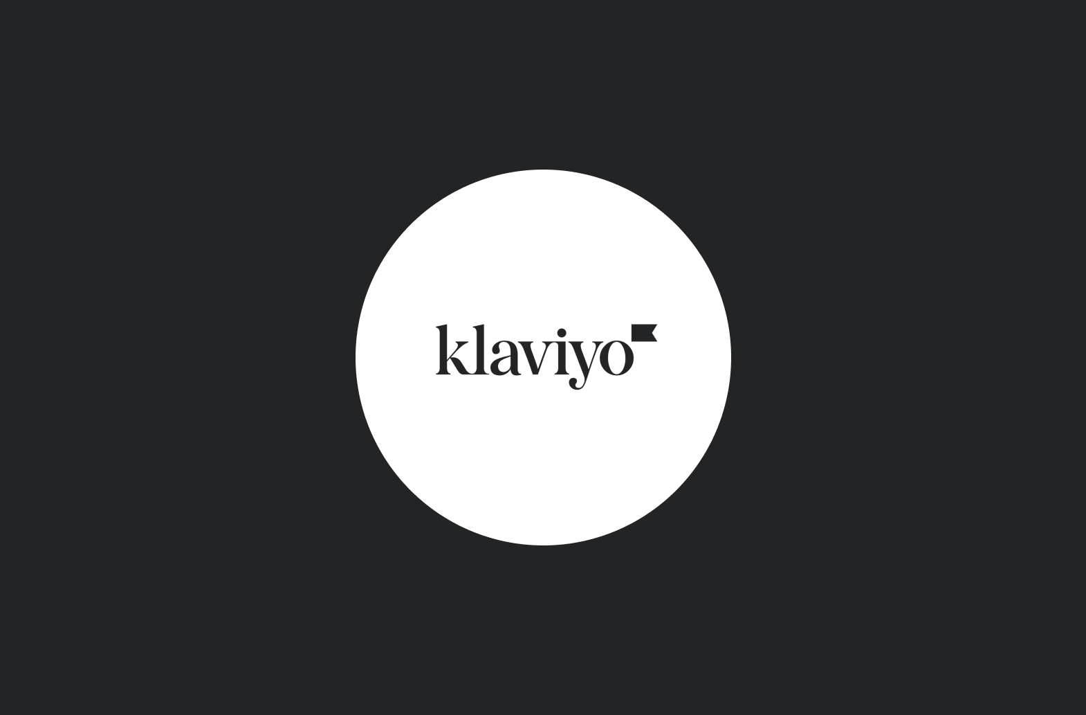 Klaviyo email and SMS marketing automation app logo for Shopify stores