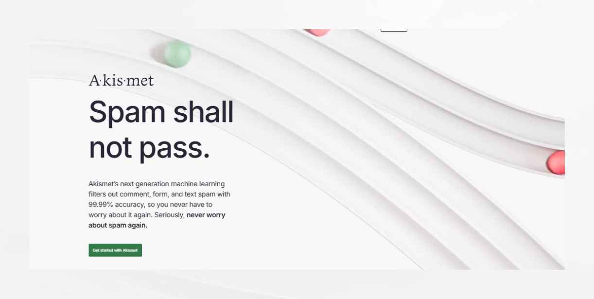 Akismet WordPress AI plugin dashboard showing spam protection and AI-powered comment filtering