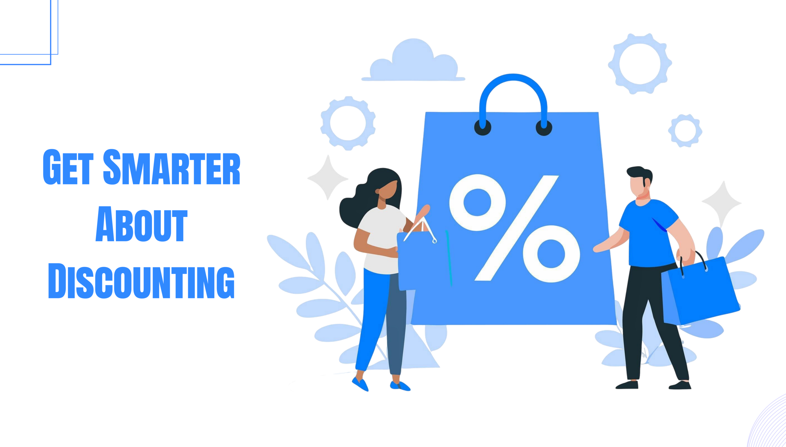 Shopping bag with percentage symbol, illustrating discount strategies in eCommerce.