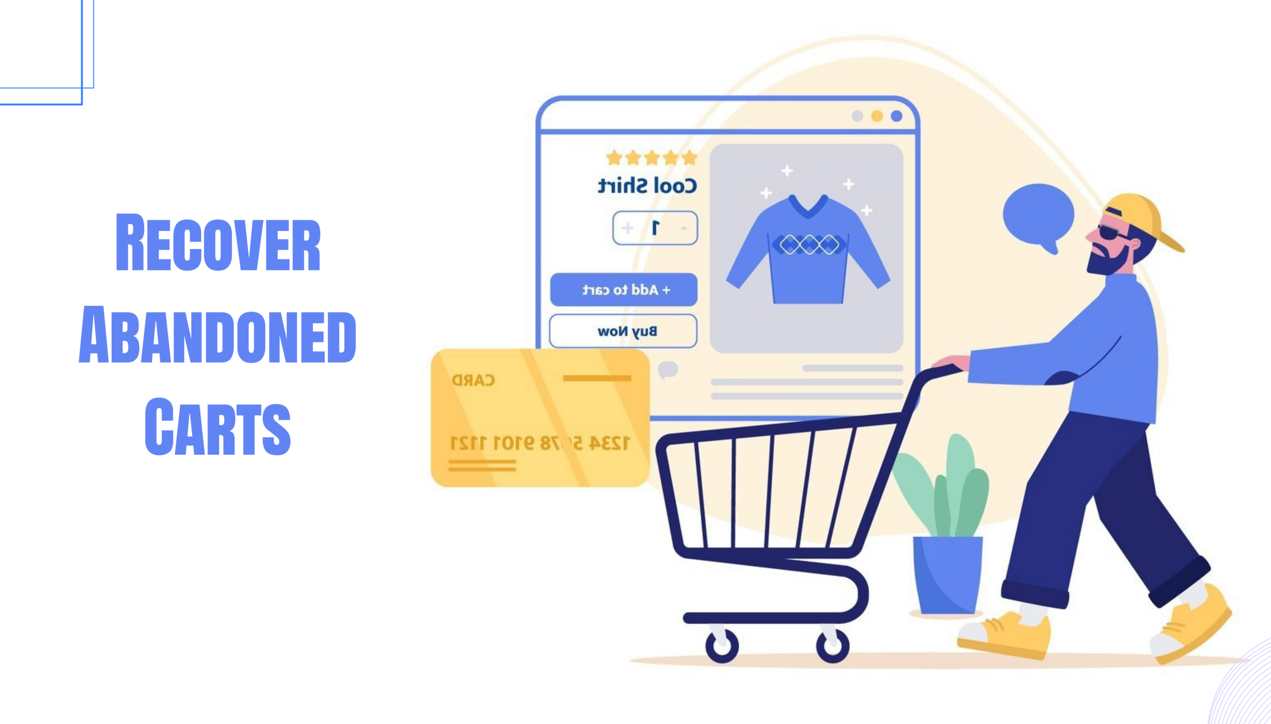 Shopping cart with a user and product page, representing abandoned cart recovery in eCommerce.