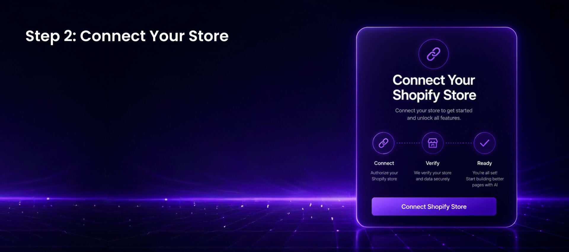Connecting a Shopify store to Page Pilot AI through the store authorization and verification process