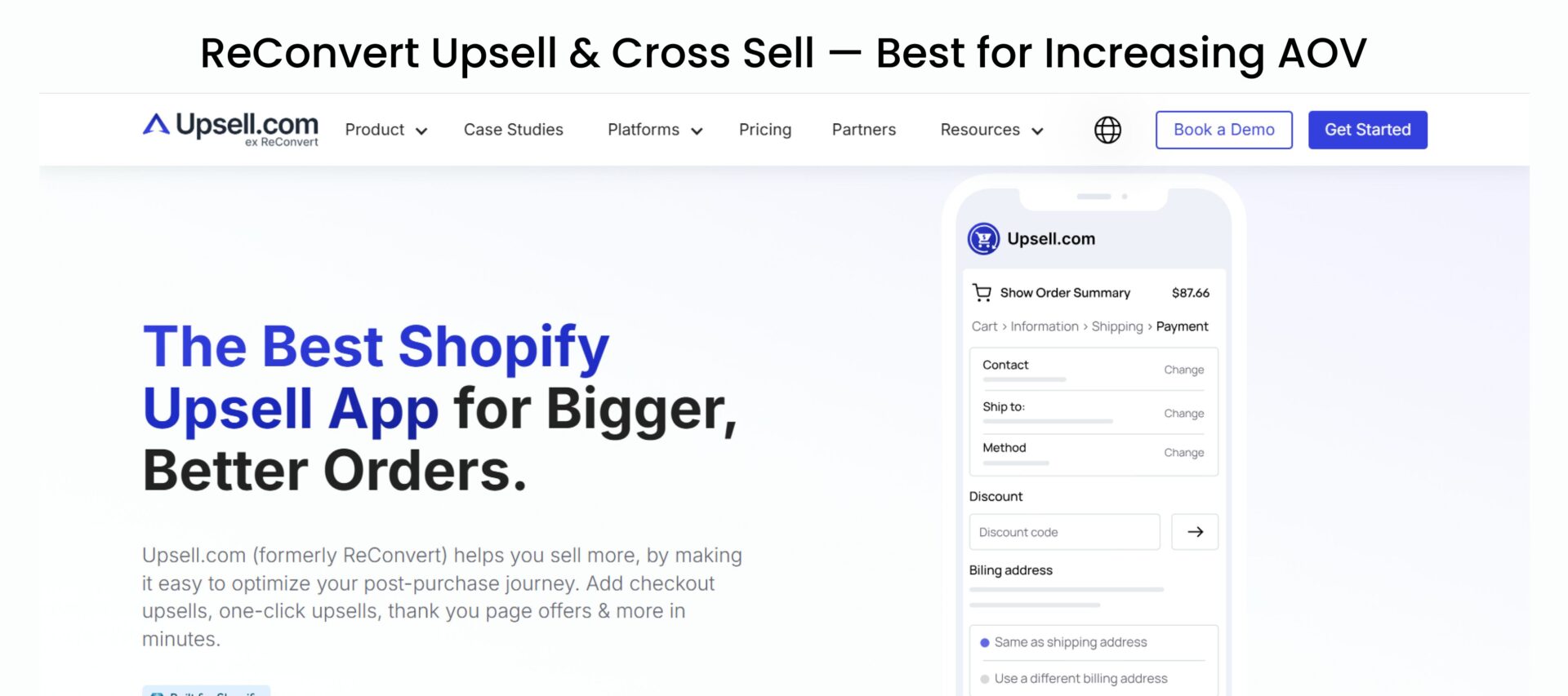 ReConvert Upsell & Cross Sell — Best for Increasing AOV