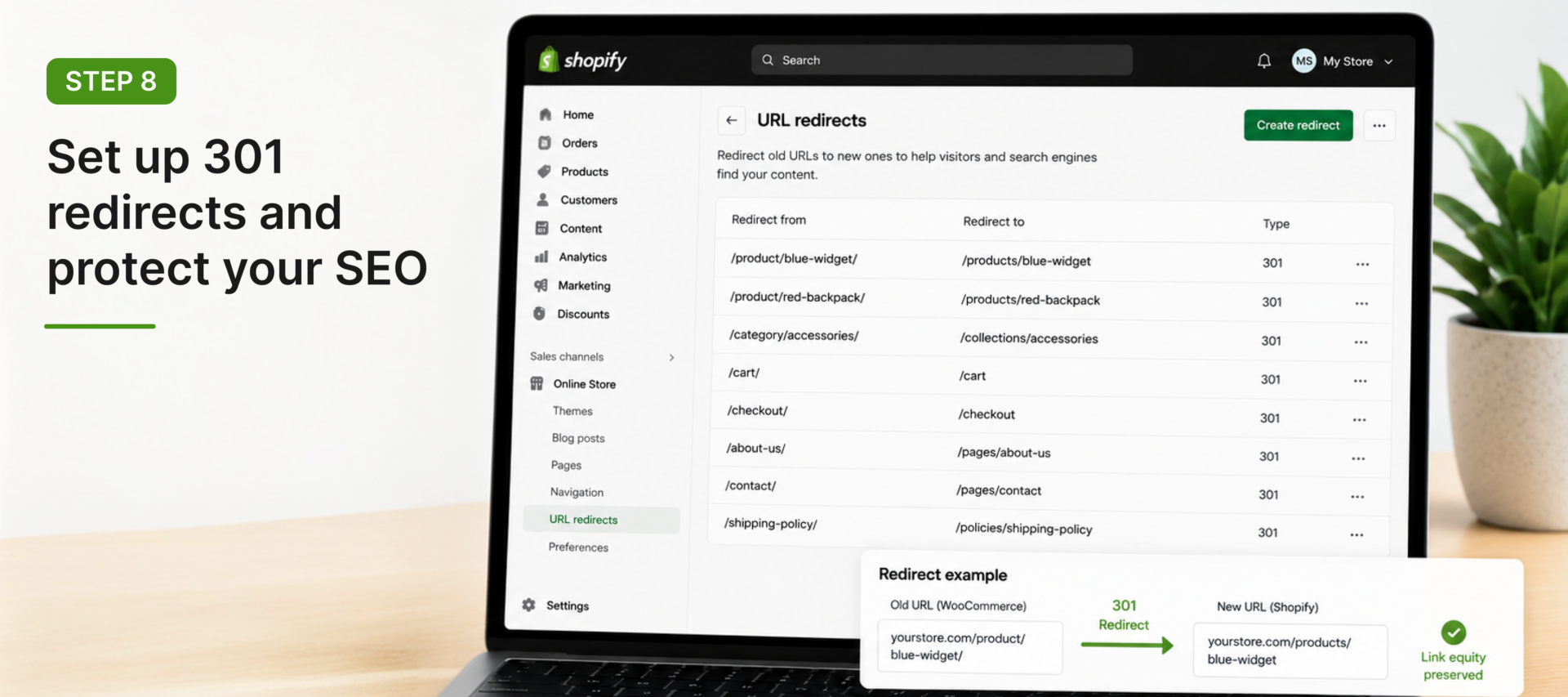 Set up 301 redirects and protect your SEO