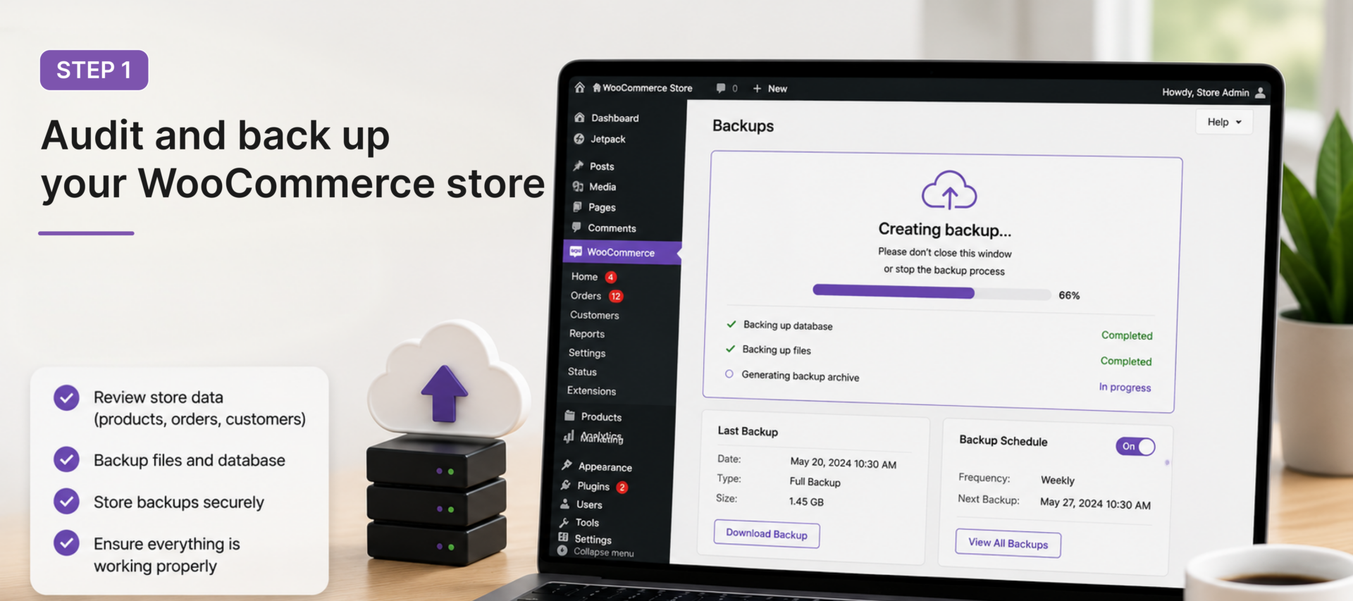Audit and back up your WooCommerce store