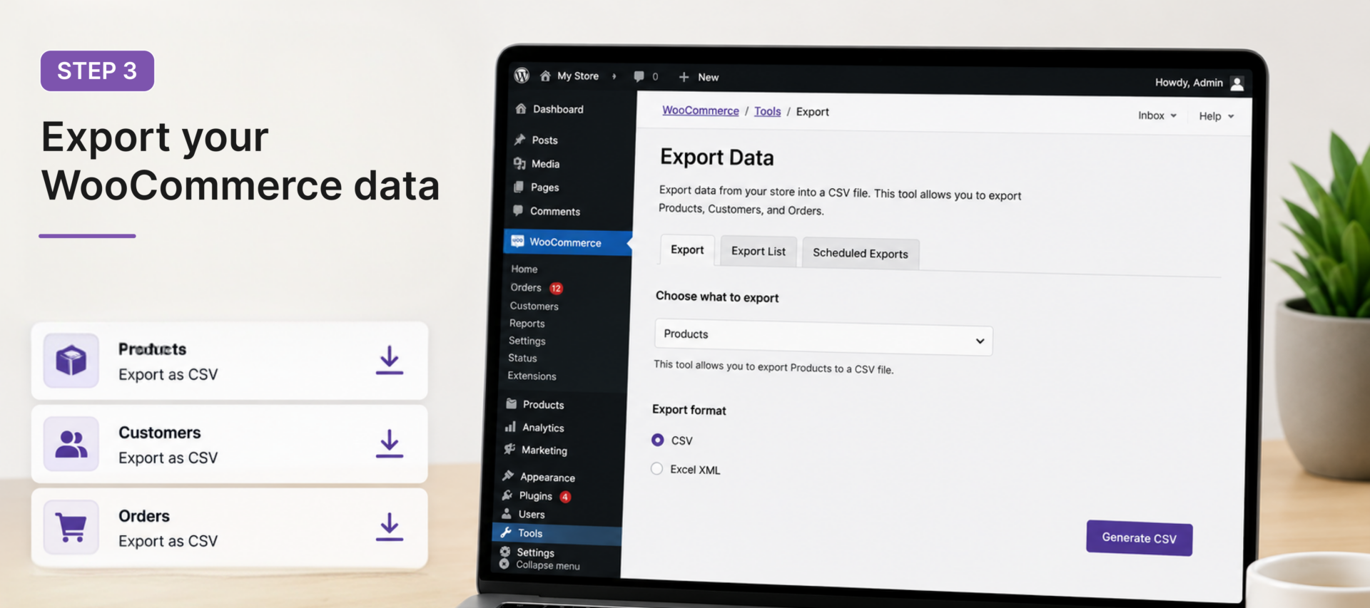 Export your WooCommerce data