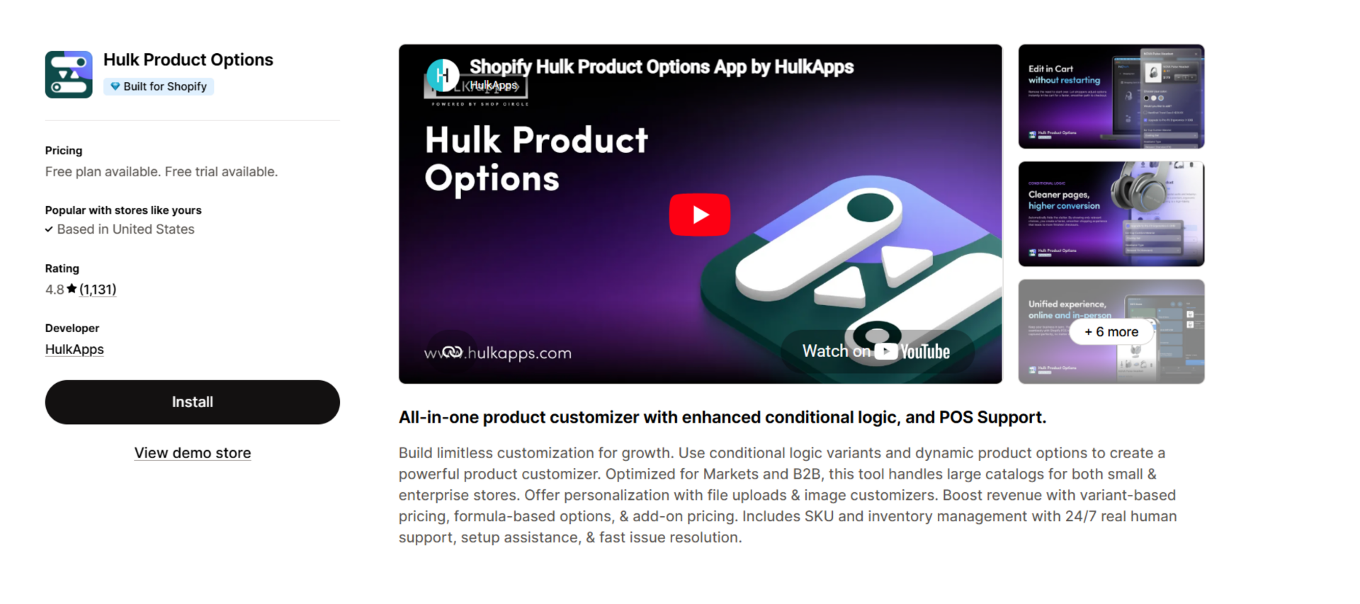 hulk product options