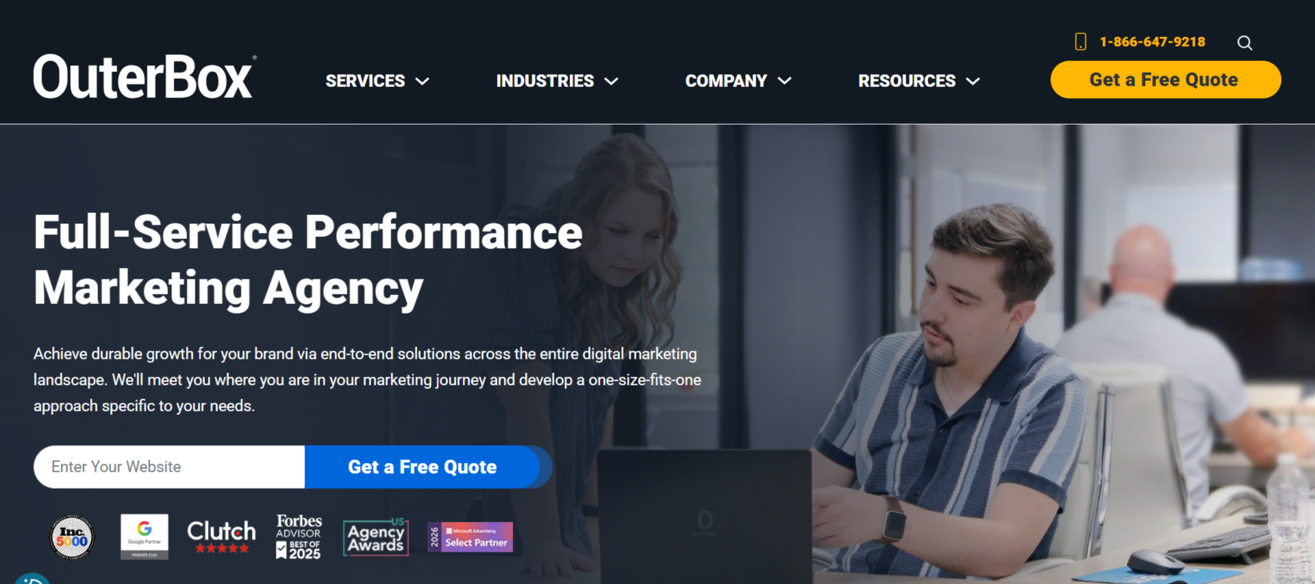 OuterBox homepage, a Shopify SEO agencyOuterBox homepage, a Shopify SEO agency