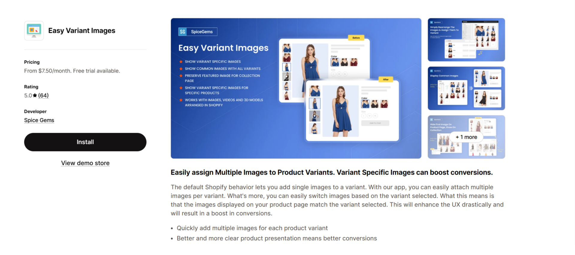 Easy Variant Images app by SpiceGems on the Shopify App Store