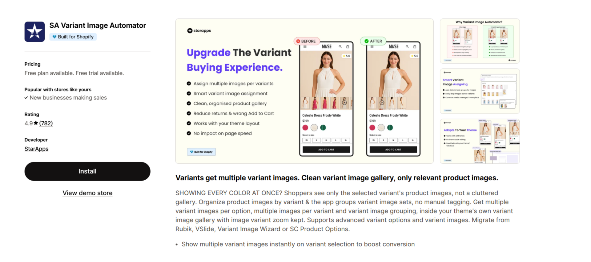 SA Variant Image Automator app by StarApps on the Shopify App Store